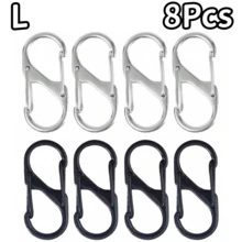 4/8Pcs Alloy Snap Lock Keychain, S-Shaped Alloy Carabiner, Suitable For Camping, Hiking And Other Activities - Multicolor - View 18