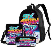Astronaut Graffiti 2D Print 3 Pieces Backpack Set, Large Capacity Backpack, Crossbody Bag, Pencil Case, Adjustable Wide Strap, Breathable, Side Mesh Pocket Design, Daily Commute Storage Portable Casual Set - Printed Bag - View 2