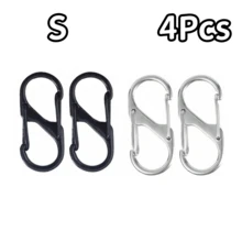 4/8Pcs Alloy Snap Lock Keychain, S-Shaped Alloy Carabiner, Suitable For Camping, Hiking And Other Activities - Multicolor - View 20