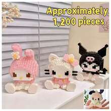 Sanrio Mini Building Block Doll Model Display Series - 1000/400pcs+ Cartoon Character Building Blocks, Collectibles, Perfect Birthday Gift, Indoor Decor, Home Supplies, Cute Style Building Blocks, Anime Character Model Gift, Birthday Gift, Carnival Prize, Back To School Gift, Etc. - Multicolor - View 13