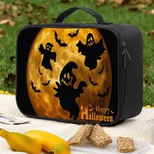 Halloween Series Multi-Style 2D Printed Tote Bag, Multiple Patterns Available, Long-Lasting Cold & Heat Insulation, Dual Zipper Large Capacity Handbag, Portable Tote Bag For Holiday Party, Commute, Picnic - Handbag - View 7