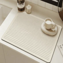 1pc Line Cutlery Drying Mat, Non-Slip Kitchen Drain Mat, Sink Absorbent Quick-Drying Table Mat, Suitable For Use With Drain Rack - Charles Yuli - View 12
