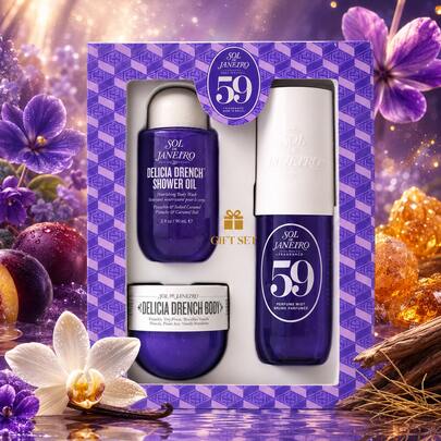 مجموعة هدايا روتين الترطيب المكثف Sol De Janeiro Cheirosa 59 Delícia Drench™ – نعومة حريرية ورائحة حلوة