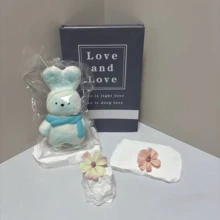 1pc Random Style Cross-Border Hot-Selling Big Ear Rabbit Shaped Squeeze Toy, Soft And Slow Rebound Squishy Toy, Mochi-Like Stress Relief Toy, Squeeze Sensory Toy, Suitable For Anxiety Relief, Mini Desktop Decoration, Creative Gift For Birthday, Halloween, Christmas - Multicolor - View 3