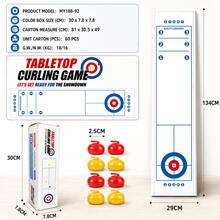 1SET,Tabletop Curling Game Set, Plastic Scoring Competition Board Game With 8 Curling Stones & 1 Game Mat, 2 Play Modes, Skill Training & Party Table Game For Home, Office & Gatherings - Multicolor - View 5