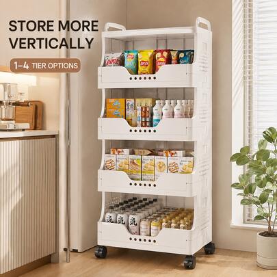 Slim Rolling Storage Cart With Wheels, Multi-Layer Mobile Organizer Rack, Space-Saving Utility Shelf For Bathroom, Kitchen, Bedroom, Dorm Room & Office