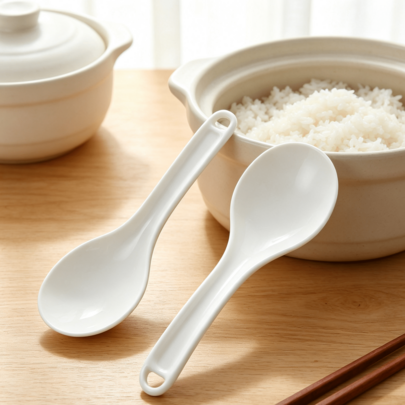 2-delige set anti-aanbak rijstlepels, 19,5 cm, gemaakt van PP-plastic, geschikt voor het serveren van rijst uit rijstkokers; keuken- en huishoudelijke rijstlepels 19,5 * 6,8 cm