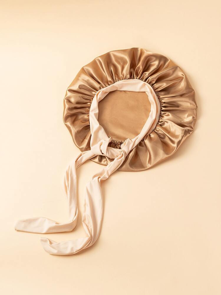 1pc New Hot-Selling Satin Bow Ribbon Faux Silk Wide Brim Postpartum Bath Cap Beauty Hair Turban - Multicolor - View 8