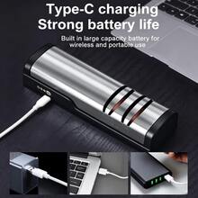 SOKANY Electric Knife Sharpener, Multi-Function Professional Home Use, One-Touch Quick Sharpening, 2 Adjustable Thickness Levels, Type-C Rechargeable (1200mAh Lithium Battery), Universal For Kitchen Knives/Fruit Knives/Scissors - Silver - View 9