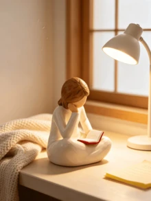 1pc Resin Reading Girl Statue, Modern Minimalist Bookshelf And Desktop Decor, Suitable For Home, Living Room, Entryway, Bedroom, Study, Office Desktop Decoration, Special Graduation Gift - Girl Reading Book - View 1