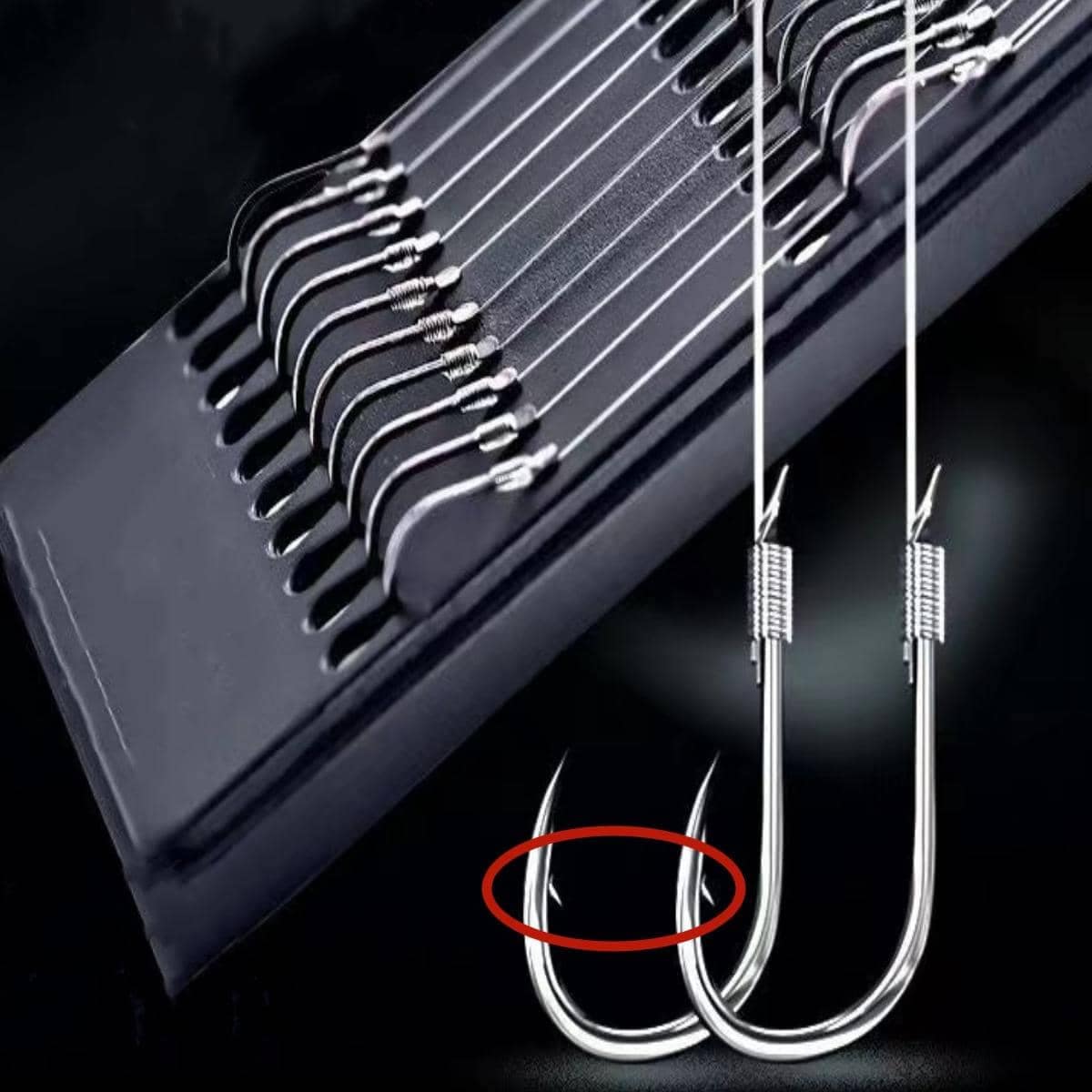 10pcs Carbon Steel Fishing Hook - Black - View 1