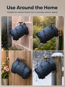 Modern Style Rectangular Outdoor Faucet Cover, With Hook And Loop Fastener And Fine Stitching, Heat Insulation Anti-Freeze Anti-Rain Anti-Snow Faucet Sleeve, Suitable For Outdoor Garden Yard Faucet Protection In Cold Winter - Multiple Styles - View 7