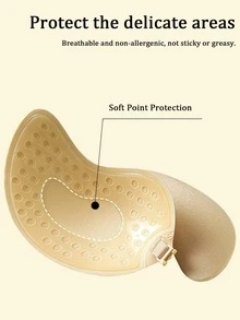 2/4pcs Women's Mango Adhesive Breast Petals, Invisible Seamless Comfortable T-Shape Buckle Design, Small Chest To Full Look, Suitable For Daily Commute, Beach Vacation And More - Multi-color - View 4