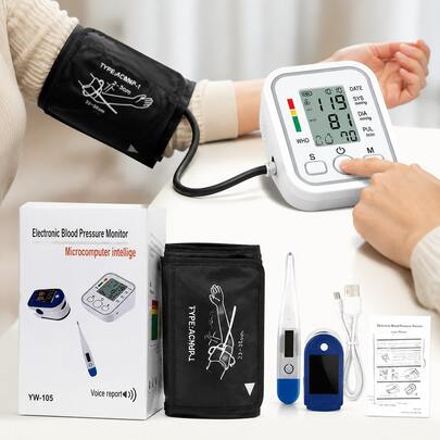 MORE BEAUTY Monitor De Presión Arterial Digital Para Brazo Con Kit Completo De Salud En Casa, Tensiómetro Electrónico Portátil Con Pantalla Fácil De Leer, Incluye Accesorios De Medición, Ideal Para Uso Diario Familiar, Diseño Cómodo Y Práctico Para Control De Presión En Cualquier Momento