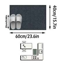 1PC Dark Gray Background Repeating Arc Geometric Grid Area Rug, Modern Minimalist Faux Cashmere Rectangular Distressed Washed Texture Machine Washable Mat, Suitable For Living Room Bedroom Study Home Decor - Multicolor - View 17