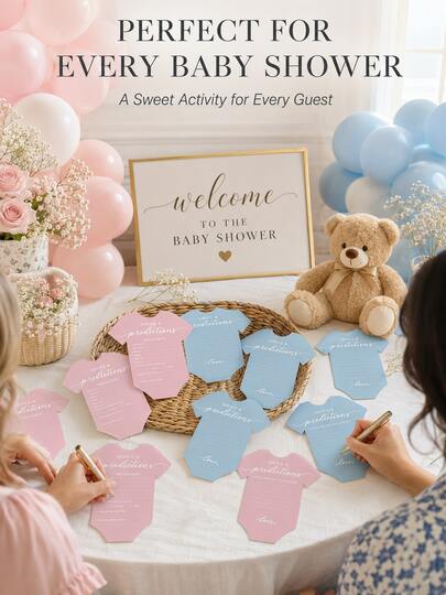 10/20 piezas Tarjetas de juego para baby shower, tarjetas de bebé de doble cara, adecuadas para nuevos padres, actividades de invitados a la fiesta y regalos de recuerdo