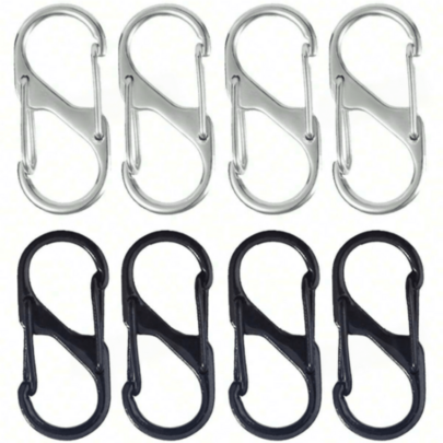 12/20pcs S-Shaped Alloy Metal Lobster Clasp Keychains, Suitable For Bag Accessories, Lanyards With ID Holders, Car Decor, Bag Connectors, Daily Wear Accessories