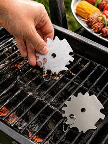 2pcs/1pc Stainless Steel Grill Scraper, Suitable For Cleaning Grill And Camping Accessories, Dishwasher , No Bristles - Multicolor - View 13
