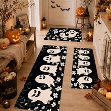 1/2pcs Halloween Ghost Pattern, Vintage Diatomaceous Earth Bath Mat, Super Absorbent, Non-Slip, Perfect For Bathroom, Kitchen And Dining Room, Quick Drying, Machine Washable, Perfect Gift For Home Decor And Bathroom Mat - Multicolor - View 2
