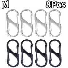 4/8Pcs Alloy Snap Lock Keychain, S-Shaped Alloy Carabiner, Suitable For Camping, Hiking And Other Activities - Multicolor - View 24
