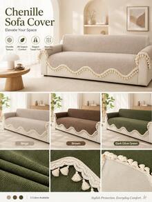 1pc Hot-Selling Medieval Style Chenille Seat Cushion, Asymmetrical All-Season Sofa Pad, Eye-Catching Decorative Cushion, Suitable For Living Room Home Use - Multicolor - View 7