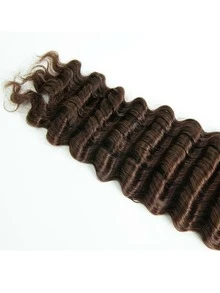 Brown Large Capacity Deep Wave Braided Hair Bundles, 10A Brazilian Virgin Human Hair, Curly Hair Extensions, Suitable For Bohemian Style Braids, Daily And Party Wear, Back To School Season - Multicolor - View 5