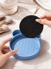 Cute Bear Makeup Brush Cleaning Box, Makeup Brush Cleaning Tool, Silicone Cleaning Brush, Quick Drying Makeup Brush Cleaning Box, Suitable For Women's Makeup Accessories Cleaning, Portable Vanity And Travel Essential, Best Gift For Women, Christmas Gift - Multicolor - View 4