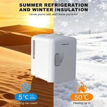SOKANY21024 Car Mini Fridge Portable Mini Refrigerator Dual-Use For Car And Home, 4L Flexible Capacity, Cooling 5℃/Heating 50℃, One-Touch Cold/Hot Switch, Perfect For Road Trips/Office/Home/Dorm Use - White - View 7