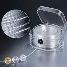 0.8mm 90m 水晶透明彈性珠串線,可拉伸聚酯纖維線,適用於DIY珠寶製作、手鍊、手工藝、縫紉與編織用品 - 無色 - 查看 2