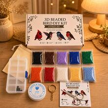 DIY 3D Beaded Bird Ornament Handmade Kit (4 Birds), Complete Beaded Materials + Step-By-Step Instructions, Healing Leisure Craft Material Pack, Creative Gift For Handmade Enthusiasts, Desktop Home Decor - Multicolor - View 5