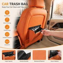 Leather Car Trash Can - Foldable Seat Rear Garbage Bag With Leak-Proof Lining, Suitable For Various Car Interiors - A - View 4