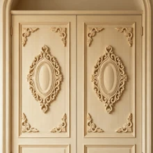 5pcs Solid Wood Carved Decorative Appliques And Corner Flowers, Suitable For Cabinets, Doors, Windows, Furniture, Background Walls, Porches, Offices, Holiday Decor, DIY Decoration - Multicolor - View 7
