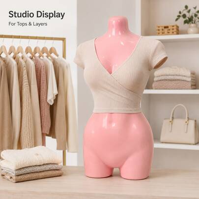 Women's Torso Mannequin 80x40cm Clothing Display Model Random Color