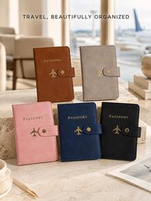 Solid Color Multi-Layer Passport Holder,Suitable For Storing Passport Documents, Bank Cards Storage Card Bags Travel Travel Essential Passport Cover - Multicolor - View 1