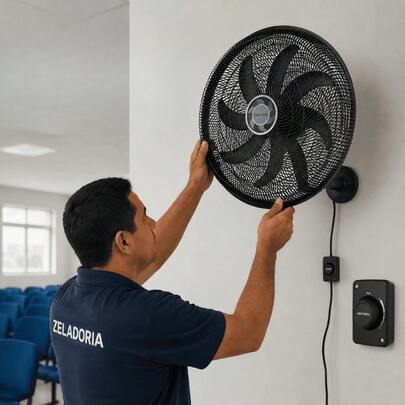 Ventilador de Parede Ventisol 50cm 135W 6 Pás 220V Oscilante Motor Turbo 3 Velocidades Monta Fácil Preto Classe A