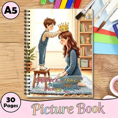 Libro de fotos de regalo de amor de madre de lujo 30 páginas encuadernado en espiral papel premium grueso impresión de un solo lado alivio del estrés relajación del Body y la mente mejora de la concentración estado de ánimo tranquilo escenas familiares encantadoras regalo ideal