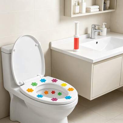 Flower-Shaped Toilet Gel Stamps, Long-Lasting Fragrance Air Freshener Stickers, Easy Stick-On Deodorizer For Bathroom Bowl, Multi-Pack