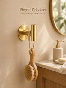 3pcs Stainless Steel Self-Adhesive Wall Hooks, No Drilling Required, Suitable For Bathroom, Entryway, Kitchen, Closet, Hanging Storage Organization, Space-Saving, Home Storage, Waterproof, Rust-Proof, Modern Minimalist Design, Gold/Silver/Black Optional - View 1