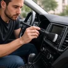 2Pcs Car Interior Detailing Brush Set - Soft Bristle Cleaning Tools For Air Vents, Dashboard & Crevices, Dual Size For Deep Dust Removal - A - View 7