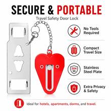 1/2 Set Stainless Steel Anti-Theft Door Lock, Door Protection Kit, Portable Door Security Tool, Suitable For Travel, Hotel, Home, Apartment, University - Door Lock - View 2