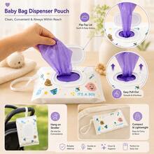 Flip-Top Diaper Disposal Bag, Can Be Hung On Stroller Or Car, Suitable For Shopping And Travel - Multicolor - View 4