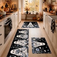 1/2pcs Halloween Ghost Pattern, Vintage Diatomaceous Earth Bath Mat, Super Absorbent, Non-Slip, Perfect For Bathroom, Kitchen And Dining Room, Quick Drying, Ideal Gift For Home Decor And Bathroom Mat - Multicolor - View 2
