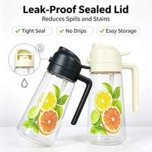1pc Large Capacity Kitchen Oil Spray Bottle, Home Oil Storage Container, Air Fryer Accessory, Multi-Purpose Seasoning Dispenser; Can Hold Olive Oil, Vinegar, Soy Sauce And Other Liquids, Dual-Use, Leak-Proof And Easy To Clean, Combines Oil Spray And Oil Storage Functions. Perfect Gift For Wife, Mother On Holidays, Random Style And Color - View 8