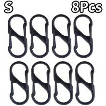 4/8Pcs Alloy Snap Lock Keychain, S-Shaped Alloy Carabiner, Suitable For Camping, Hiking And Other Activities - Multicolor - View 13