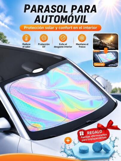 Car Windshield Sun Shade, Summer Heat Insulating Sunshade, Foldable Front Window Sunshade, UV Protection, Interior Cooling, Suitable For Most Vehicles