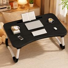 Portable Foldable Laptop Desk Tray With Cup Holder, For Bed/Sofa/Floor, Multipurpose Laptop Table Stand For Meal And Work, Suitable For Small Space - Multicolor - View 3