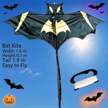 Halloween Bat Kite 1.6m, Large Bat-Shaped Long Tail Kite, Easy To Fly In Light Wind, Includes Handle And Flying Line, Suitable For Beginners, Outdoor Beach Park Holiday Party Use - Halloween Bat - View 6