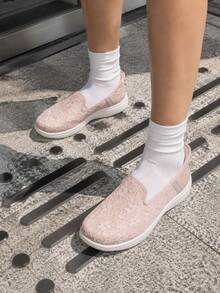Skechers Women's ON-THE-GO FLEX RADIANT Slip-On Mesh Shallow-Cut Lightweight Comfortable Walking Shoes 138363-BLSH - Nude Pink - View 3