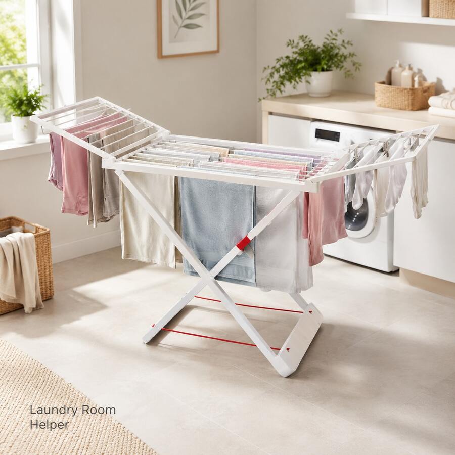 Portable Floor Clothes Airer 20m Drying Space, Multi-Color Sent At Random - Random - View 1