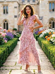Women Long Dresses - Ditsy Floral - View 4